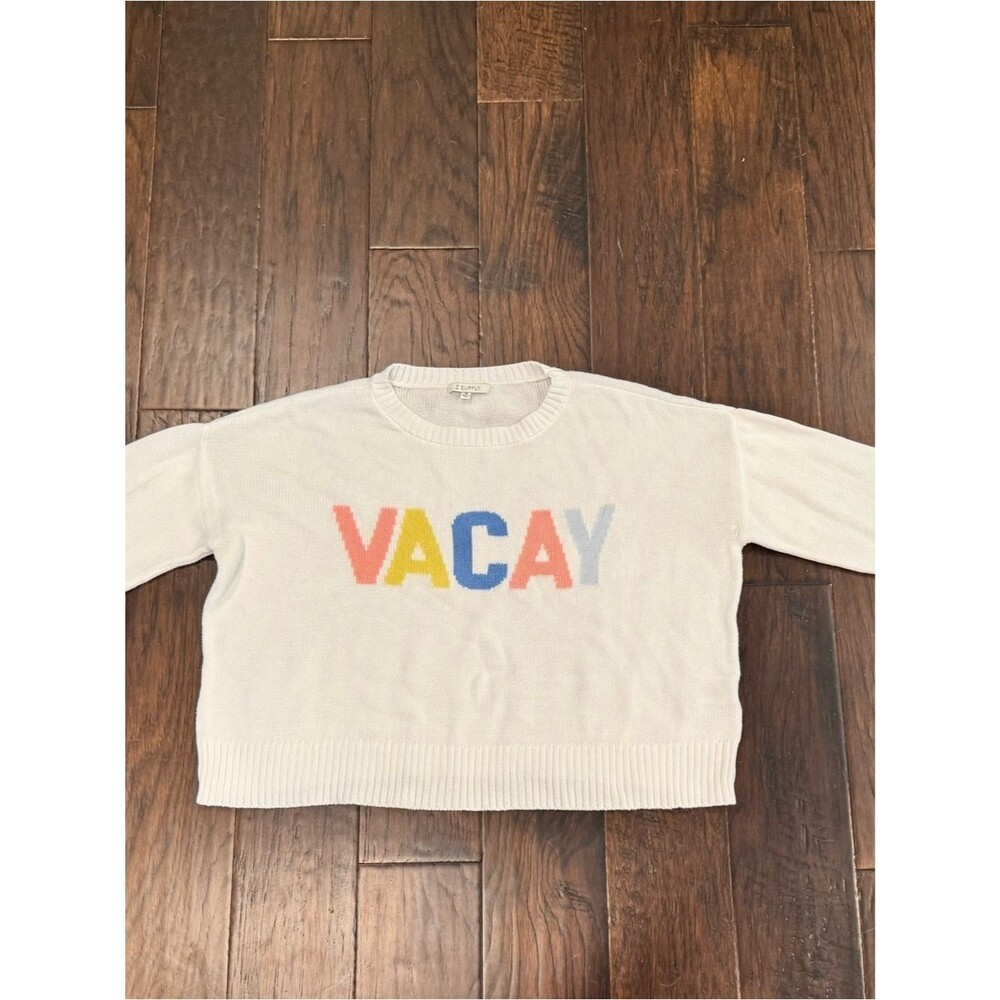 Z Supply Woman’s Graphic Crewneck Sweater - White